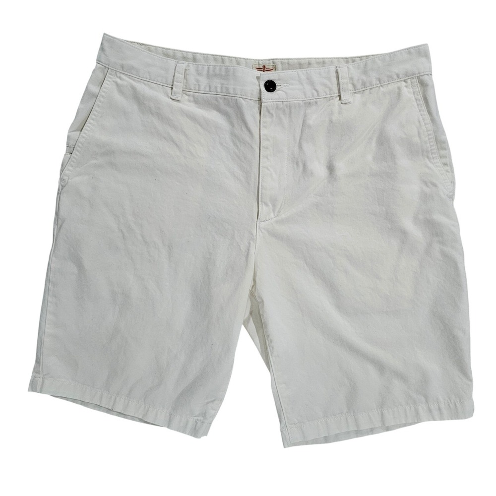 Dockers Mens 36 White Chino Shorts Classic‎ Fit Cotton Twill